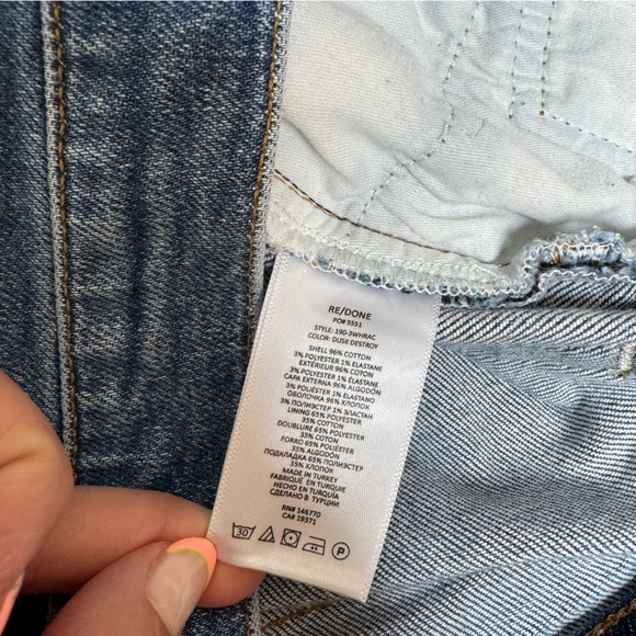 RE/DONE High-Rise Ankle Crop Jeans Dusk Destroy Size 30 - Picture 10 of 16